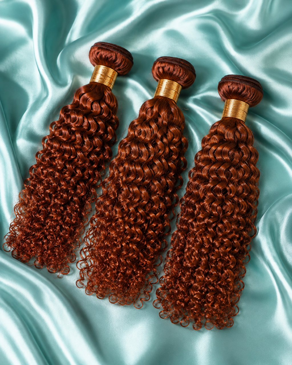 Curly: Reddish Brazilian Kinky Curly 3 Bundles