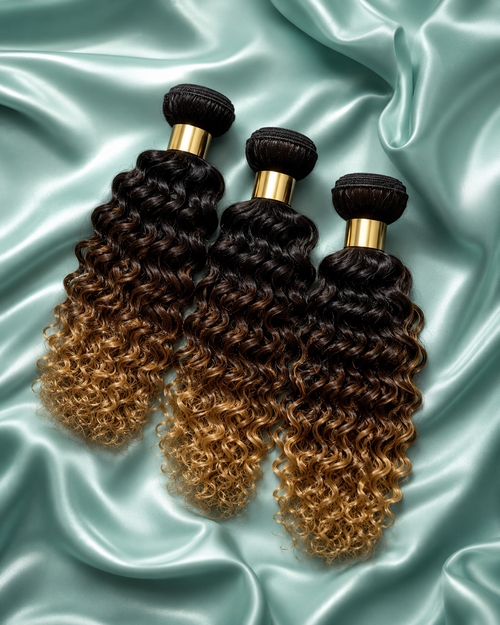 Curly: Ombre Brazilian Kinky Curly 3 Bundles