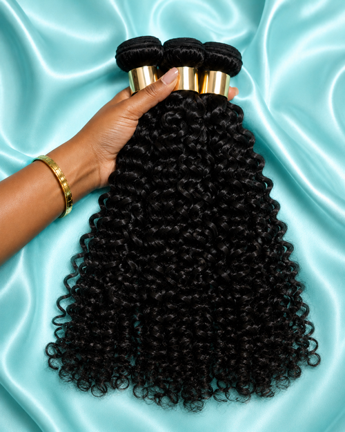 Curly: Black Brazilian Kinky Curly 3 Bundles