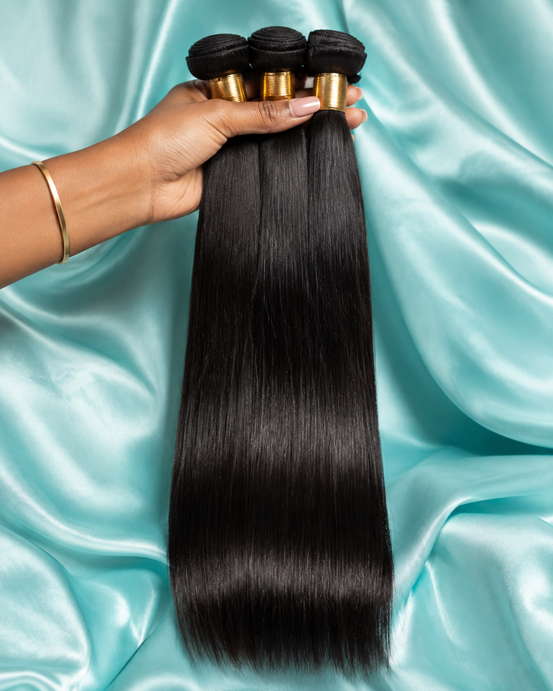 Straight: Black Indian Straight Virgin 3 Bundles