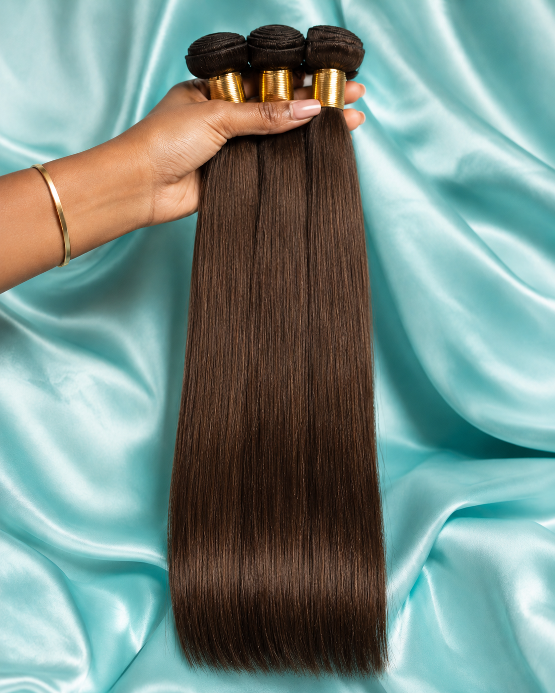 Straight: Brown Indian Straight Virgin 3 Bundles