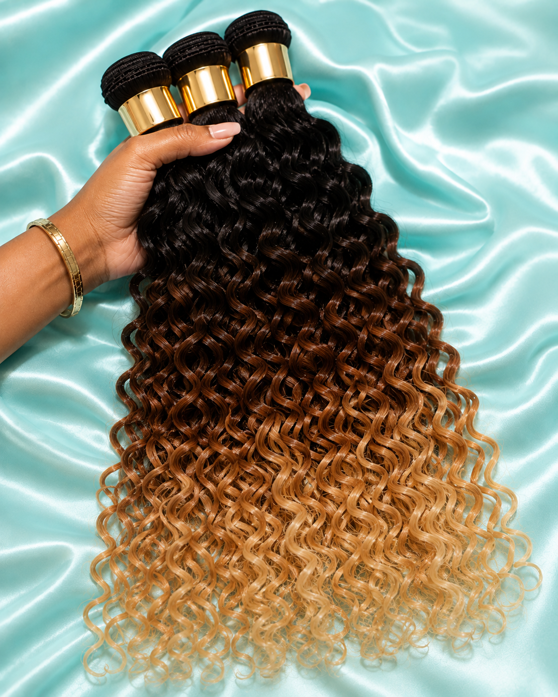 Curly: Ombre Brazilian Kinky Curly 3 Bundles