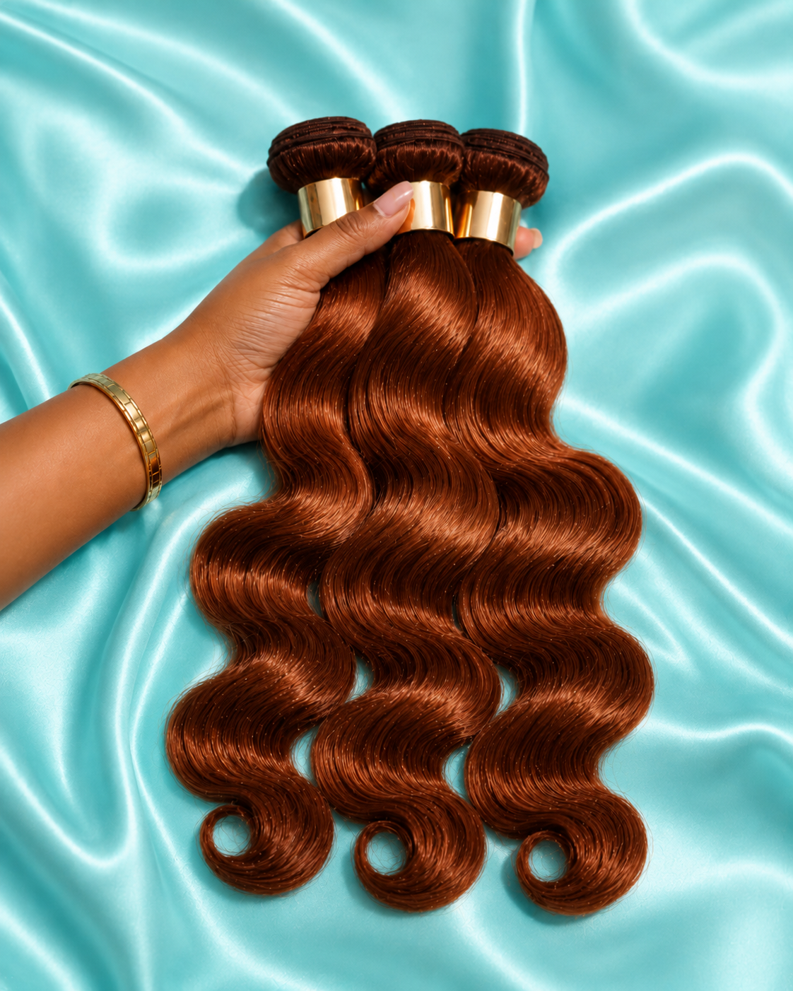 Wavy: Reddish Brown Highlights Body Wave 3 Bundles Virgin Hair