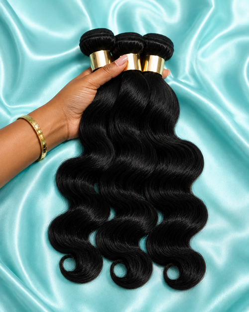 Wavy: Black Body Wave 3 Bundles Virgin Hair